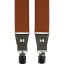Brick Red Men's Wide Suspenders with Dark Brown Genuine Leather