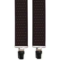 Tmavě hnědé pánské široké kšandy s puntíky