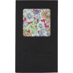 Hnědo zelený pánský kapesníček s květy