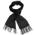 Černá pánská šála s jemným vzorem a třásněmi