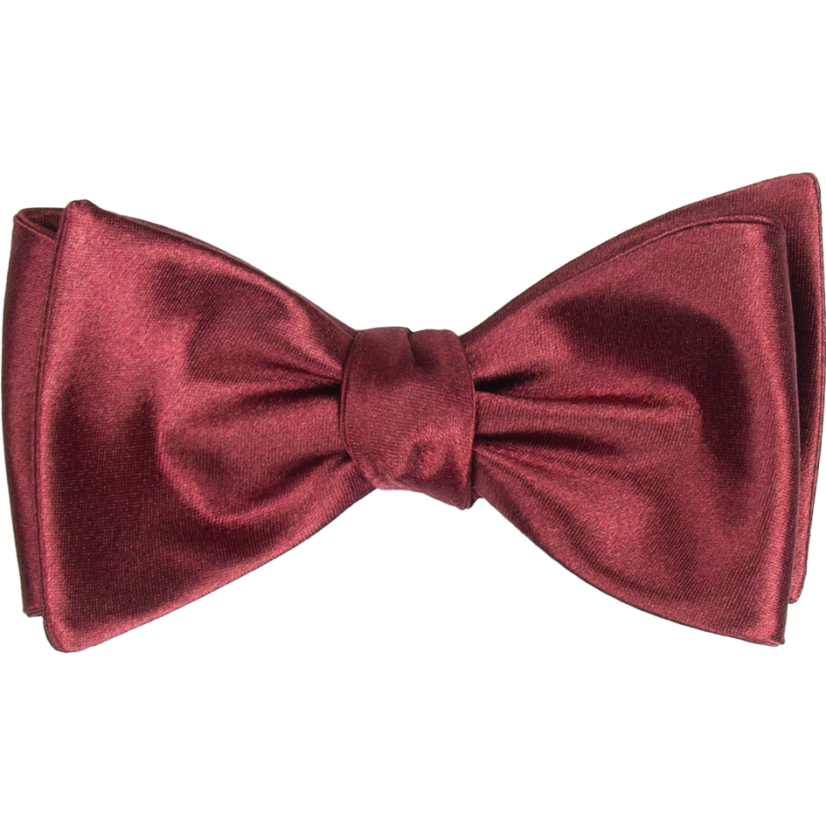 Burgundy Red Self-Tie Men's Bow Tie Shiny