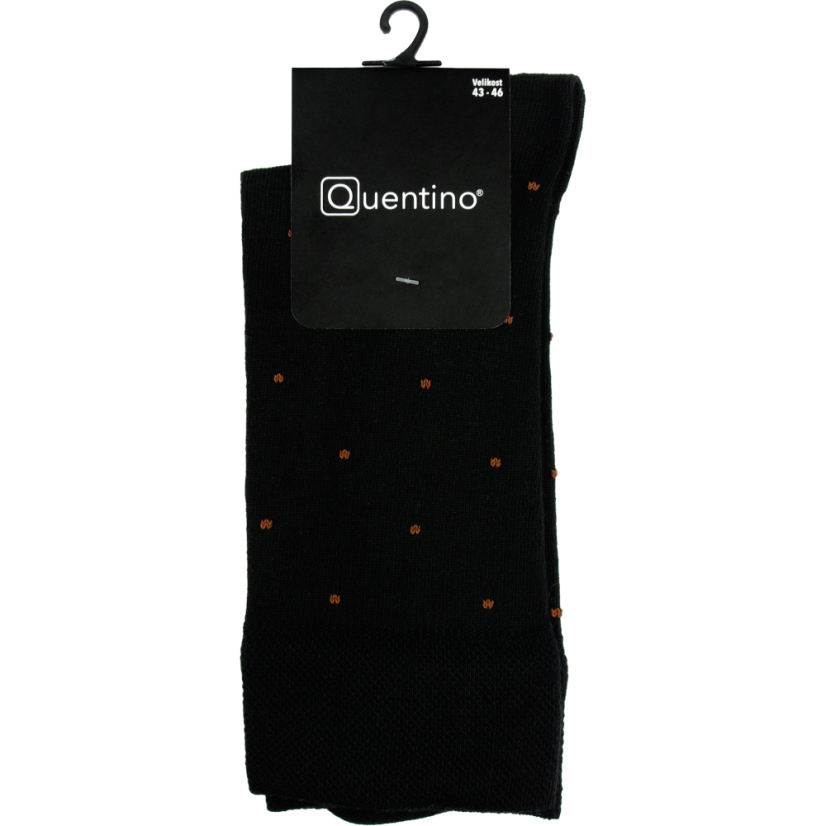 Černé pánské ponožky s cihlovými puntíky