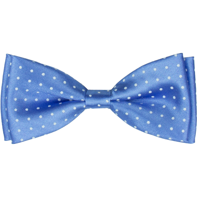 Light blue polka dot men's bow tie