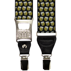 Pivní černé pánské kšandy s otvírákem