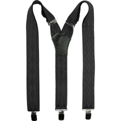 Černé pánské široké kšandy s elegantním vzorem