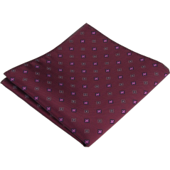 Bordó pánský kapesníček s jemným geometrickým vzorem
