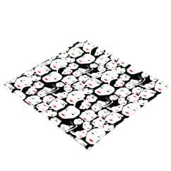 Black & White Men's Pocket Square with Faces Motif