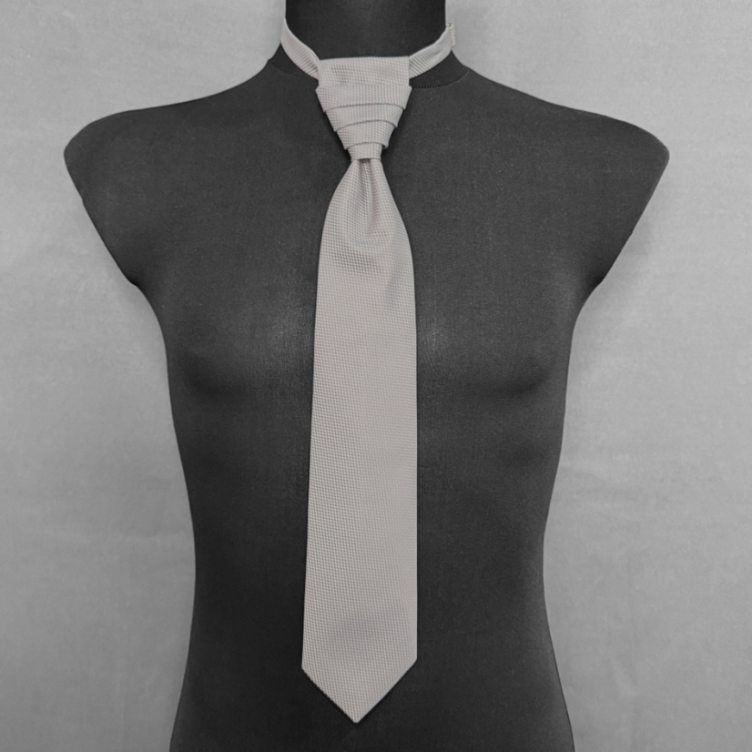 Light Grey Elegant Necktie with a Subtle Pattern