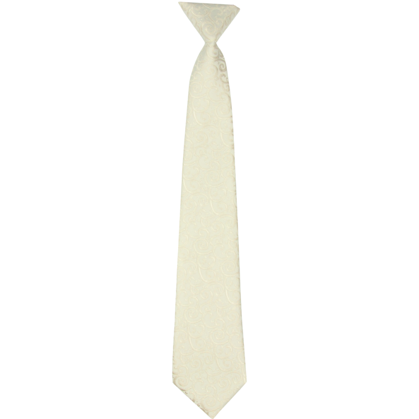 Cream Children's Necktie with Ornamental Pattern