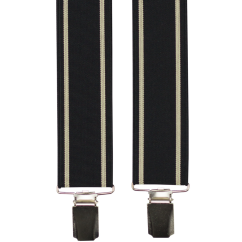 Černé pánské široké kšandy s béžovými pruhy