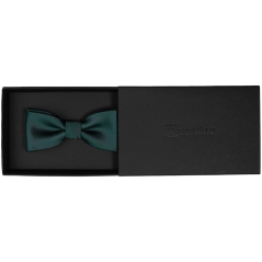 Smaragdově zelený dětský motýlek s vyšitými proužky