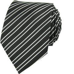 Černá pánská kravata s bílými pruhy