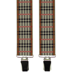 Béžové kárované pánské široké kšandy