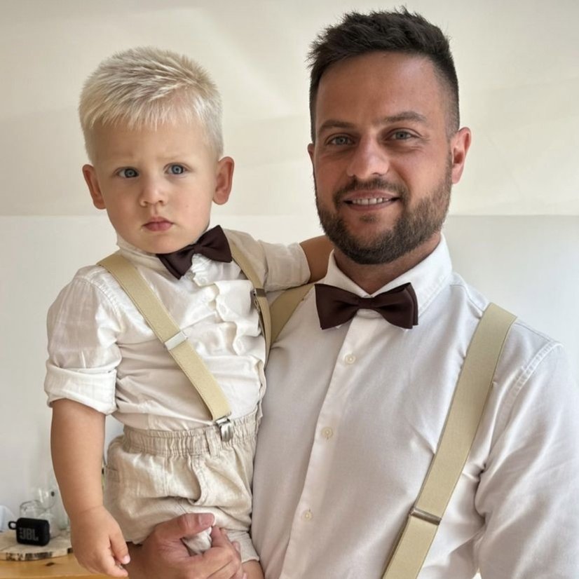 Béžové dětské kšandy - Dĺžka: 80cm (pro děti do 150cm)