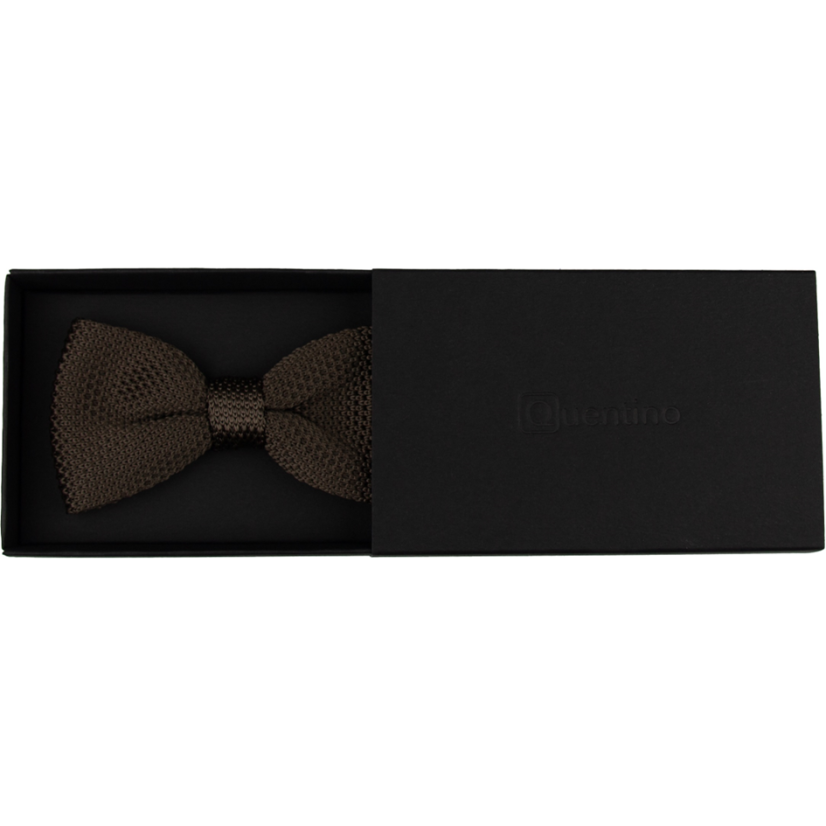 Hnědý pánský pletený motýlek