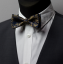 Dark Blue Men's Bow Tie with Paisley Pattern Including Pocket Square