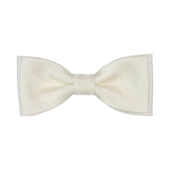 Cream Children's Bow Tie with Embroidered Flowers