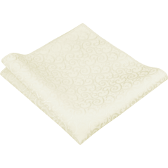 Smetanový pánský kapesníček s ornamentálním vzorem