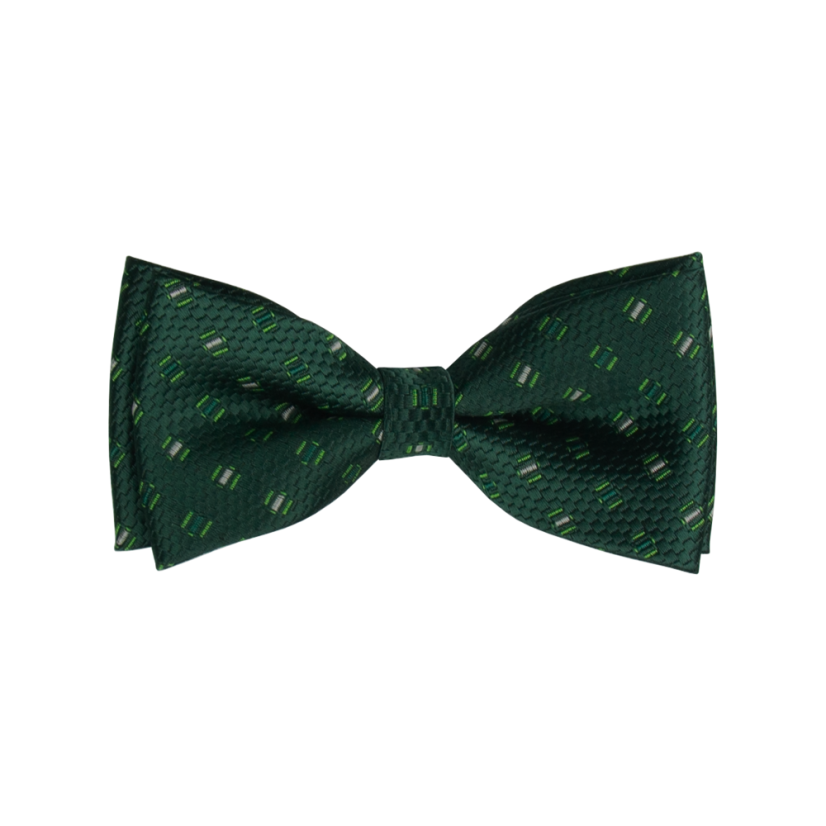 Smaragdově zelený dětský motýlek se vzorem