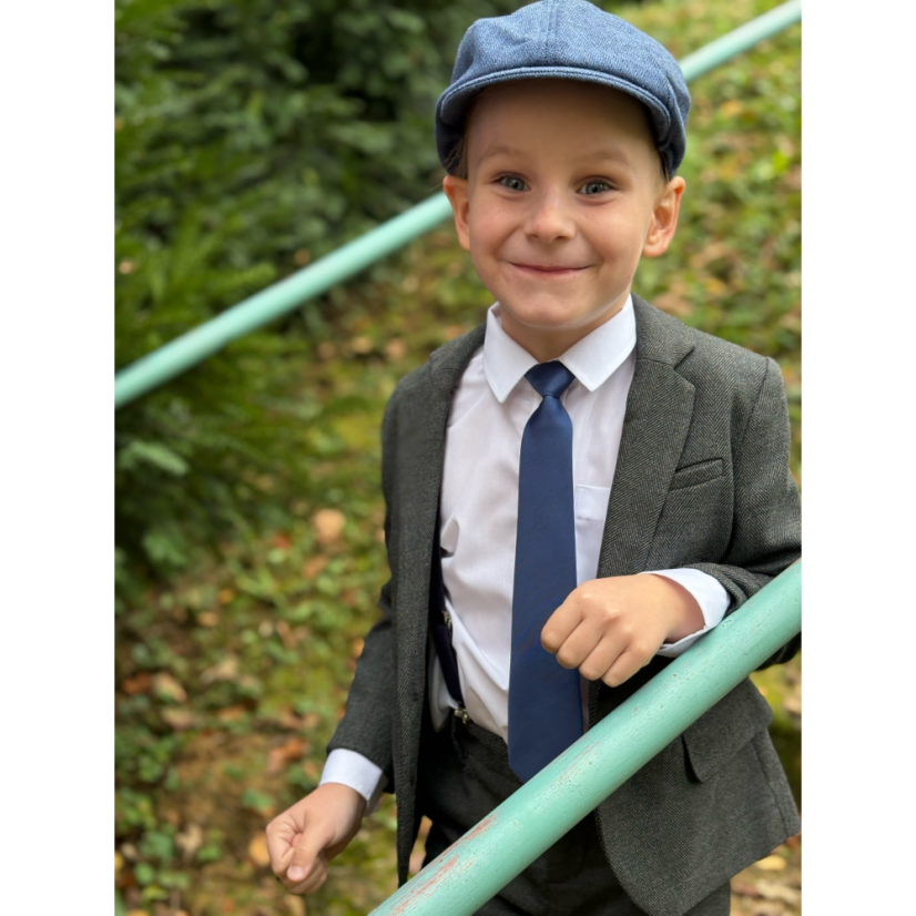 Modrá dětská kravata matná