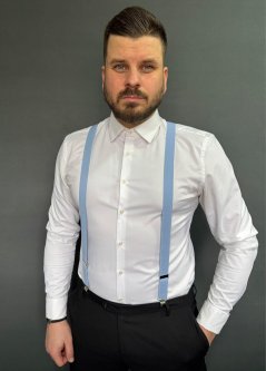 Světle modré pánské kšandy