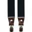 Black Men's Wide Suspenders with Brown Genuine Leather