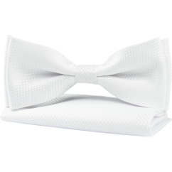 Bílý pánský motýlek s jemnou strukturou