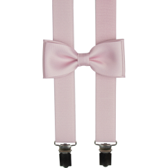 Starorůžové dětské kšandy s motýlkem