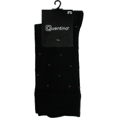 Black Men's Socks with Purple Dots