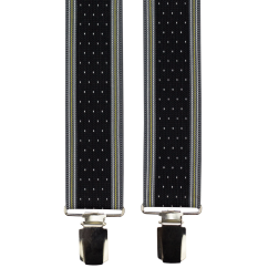 Černé pánské široké kšandy s puntíky a proužky