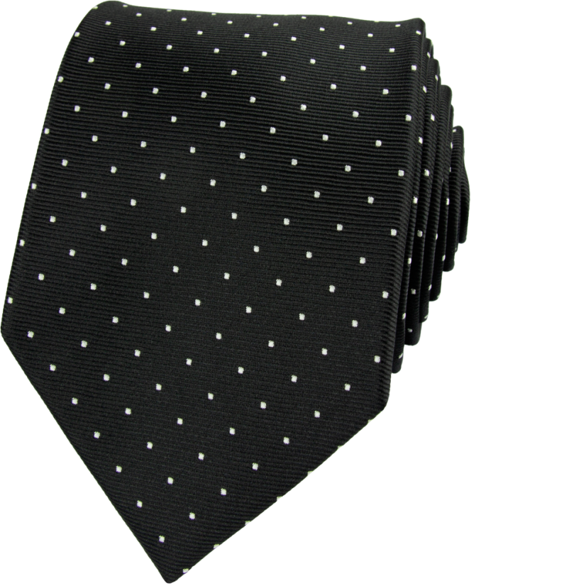 Černá pánská kravata s bílými puntíky