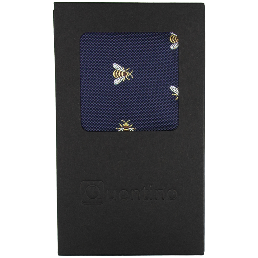 Tmavě modrý pánský kapesníček VČELA