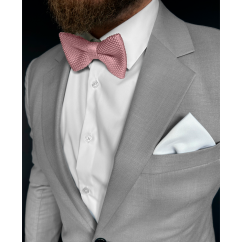 Starorůžový pánský pletený motýlek