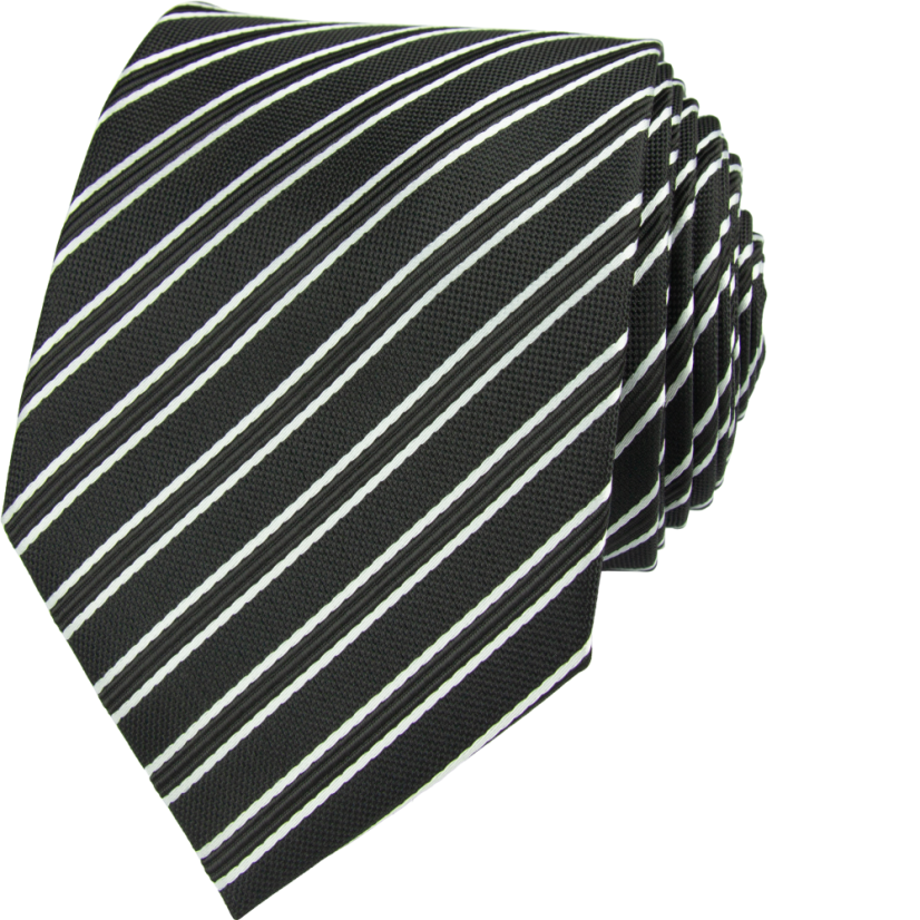 Černá pánská kravata s bílými pruhy