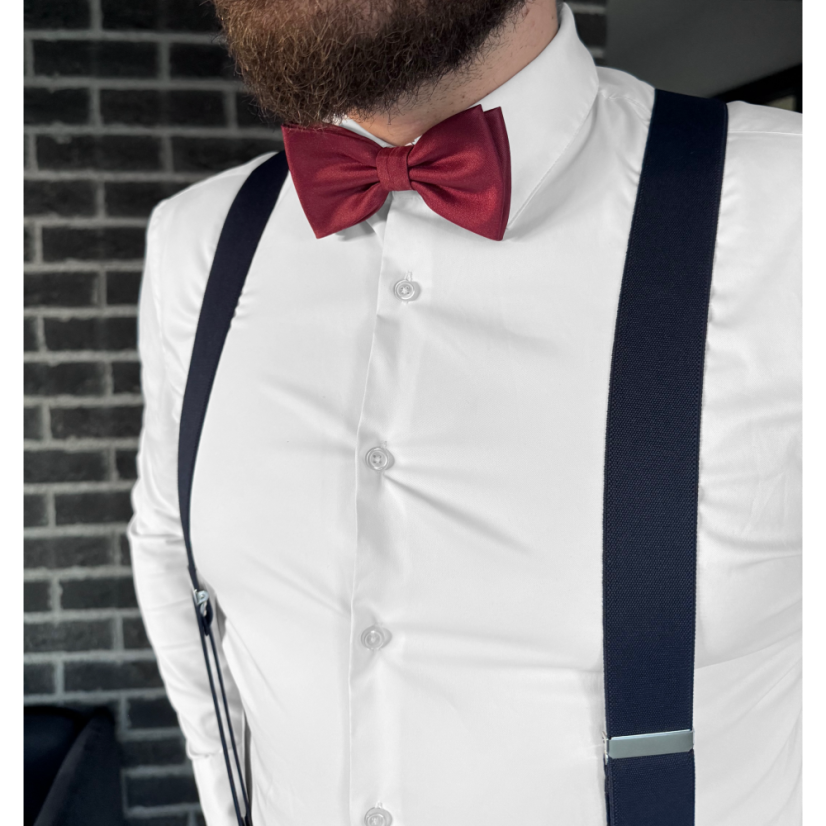 Burgundy Men's Set with Striped Necktie