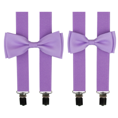 Fialový set kšandy s motýlkem pro tátu a syna