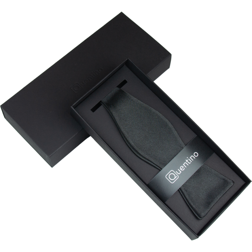 Černý vázací pánský motýlek matný