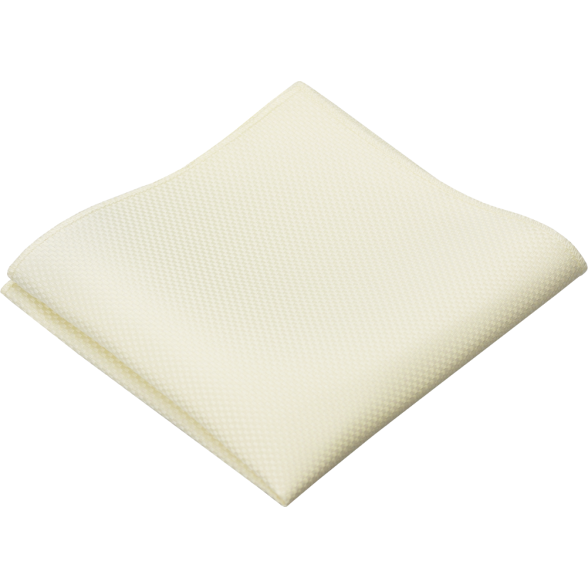 Cream (Ecru) Men's Pocket Square with Subtle Texture