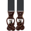 Dark Grey Men's Wide Suspenders with Clips and Loops