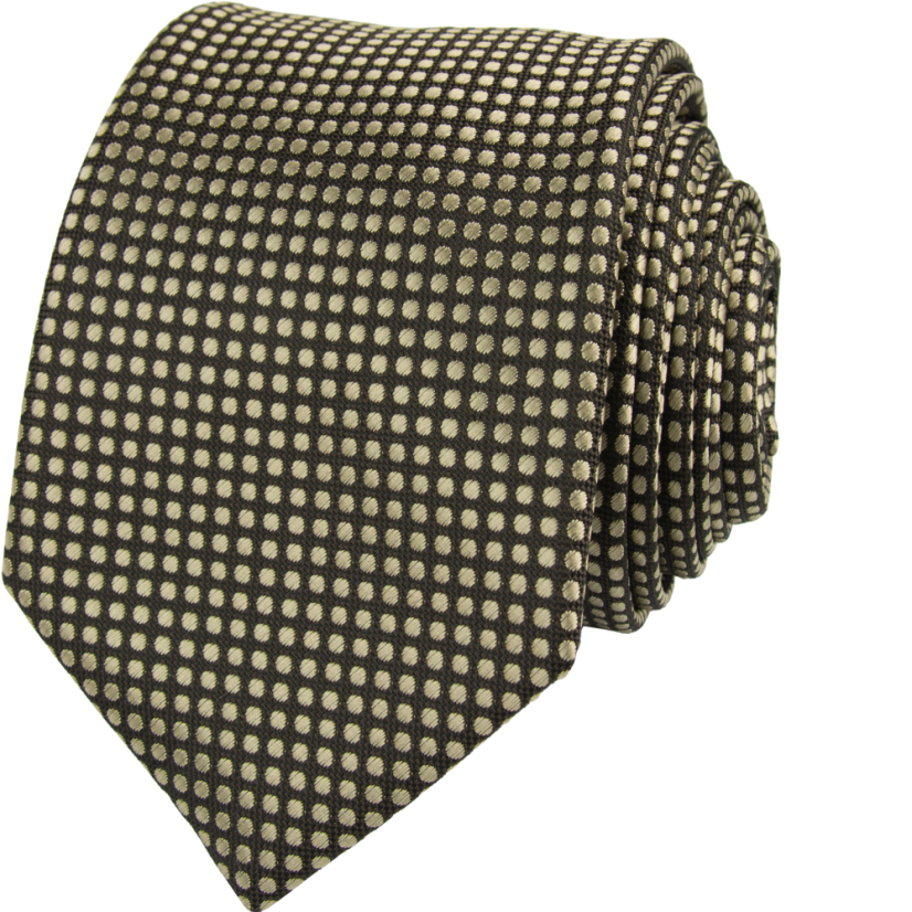Černá pánská kravata se zlatými puntíky