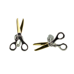 Manžetové knoflíčky stříbrno zlaté nůžky