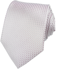 Silver & Pink Wedding Men's Necktie with Pocket Square