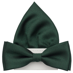 Smaragdově zelený pánský motýlek jemně žíhaný včetně kapesníčku