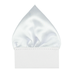 Bílý pánský kapesníček do saka lesklý