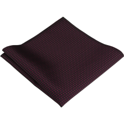 Black Men's Pocket Square with Pink (Magenta) Polka Dots
