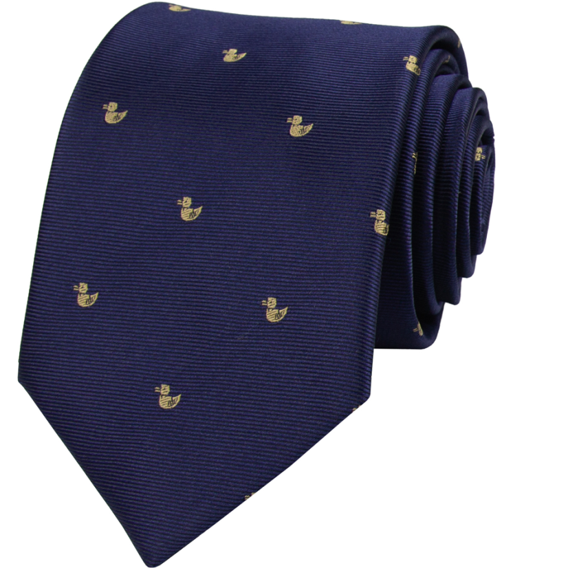 Dark blue men's tie DUCKS