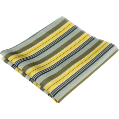 Žluto stříbrný pánský kapesníček s pruhovaným vzorem