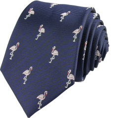 Dark Navy Men's Necktie FLAMINGOS