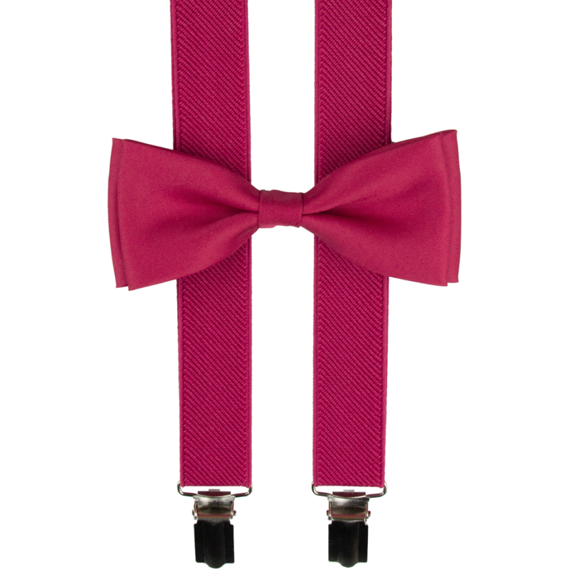 Malinové pánské kšandy s motýlkem