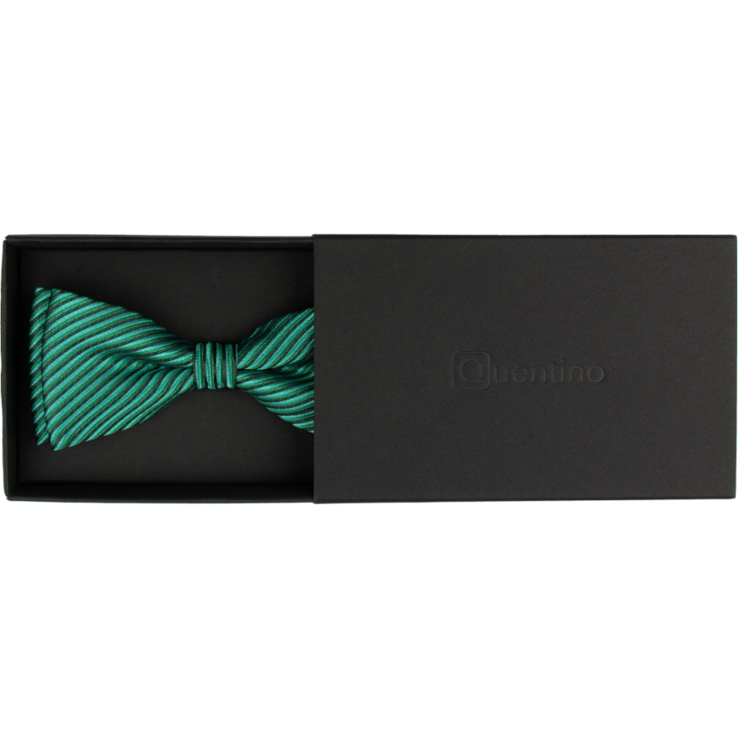 Zelený pánský motýlek s proužky